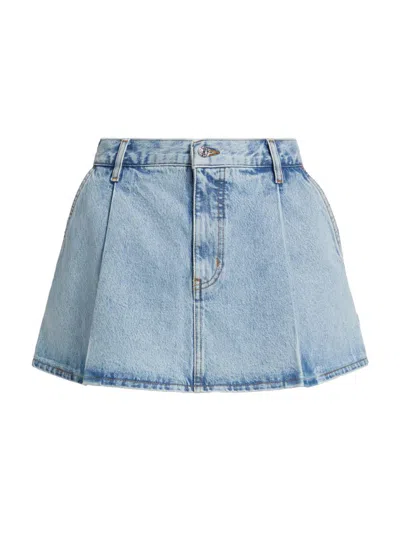Frame Women's The Pleated Cotton Denim Miniskirt