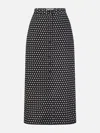 Frame The Dot Front Button Midi Skirt In Black