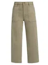 Frame The Ranger Crop Wide Leg Utility Pants In Green
