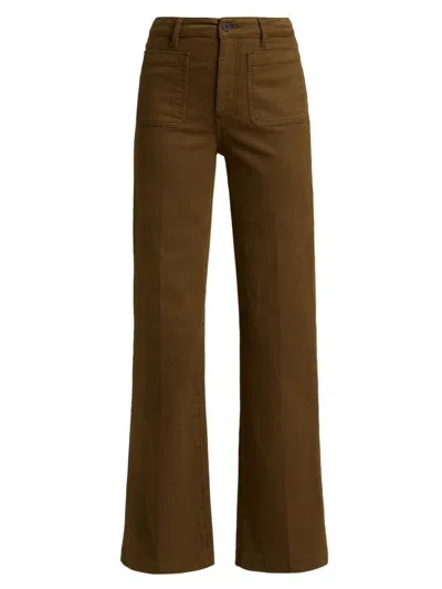 Frame Women's The Refined High-rise Wide Flared Jeans In Brown