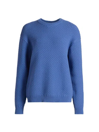 Frame Women's The Regatta Textured Crewneck Sweater In Blue