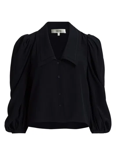 Frame Women's The Sailor Silk Long-sleeve Blouse In Black