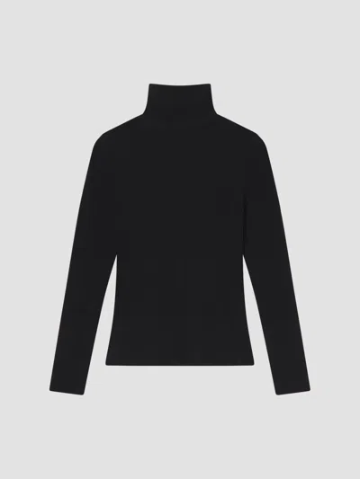 Frame Women's The Shadow Cotton Turtleneck In Black