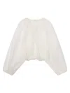 Frame The Sheer Balloon Blouse In Cream In White