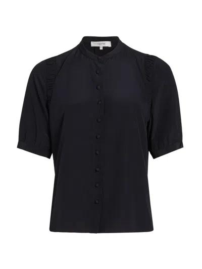 Frame Women's The Silk Gathered Top In Navy