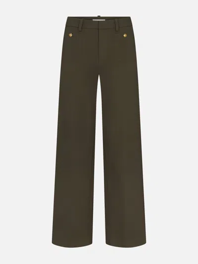 Frame Women's The Slim Palazzo Trouser Pants In Green