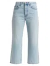Frame Button Detailed Straight Leg Jeans In Fizz Indigo