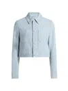 Frame The Small Suede Jacket In Blue