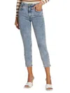 Frame The Snapped Denim Leggings In Esther Blue