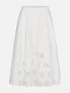 Frame Solstice Embroidered Midi Skirt In White