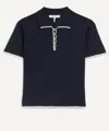 Frame Womens The Sport Short-sleeves Cotton-knit Polo Shirt Navy Multi