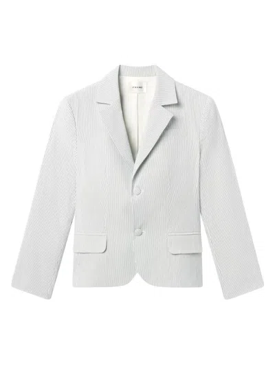 Frame Women's The Stripe Cotton-blend Classic Blazer In White