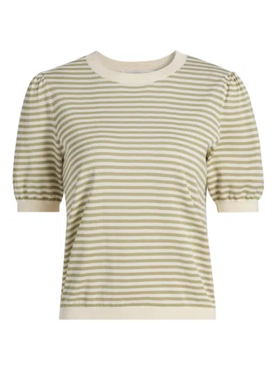 Frame Women's The Striped Gather Short-sleeve Sweater In Multi