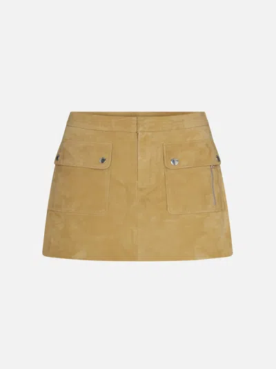 Frame Women's The Suede Safari Skirt In Brown