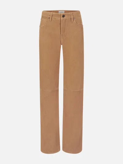 Frame Women's The Suede Saturday Pants In Brown