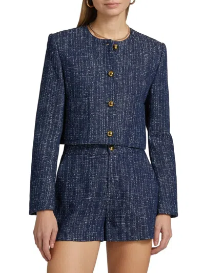 Frame Women's The Tweed Jacket In Purple