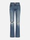 Frame The Vertical High Waist Relaxed Straight Leg Jeans In Blue