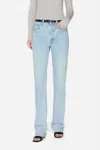 Frame The Vertical High Waist Relaxed Straight Leg Jeans In Blue