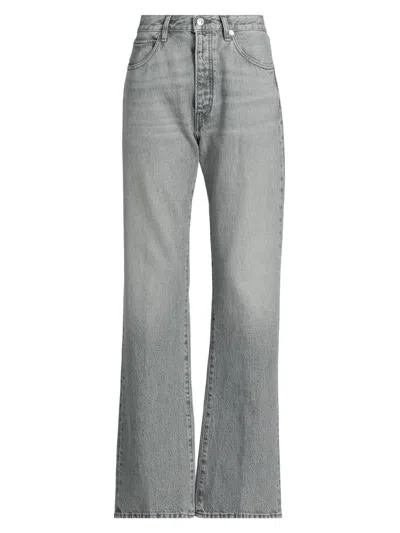 Frame The Vertical High Waist Relaxed Straight Leg Jeans In Gray