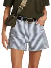Frame Cotton Vintage Relaxed Shorts In Seaport Stripe