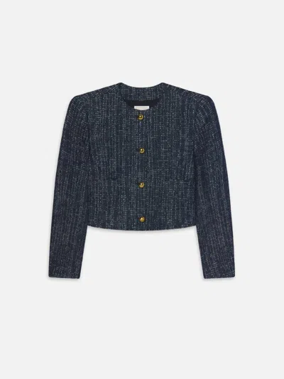 Frame Women's Tweed Jacket In Indigo In Blue