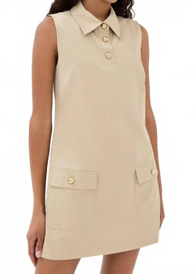 Frame Utility Shift Cotton-twill Mini Shirt Dress In Neutral