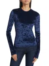 Frame Velvet Long-sleeved Top In Blue