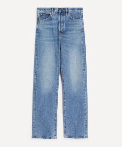 Frame Women's Vertical High-rise Straight Jeans In Blue