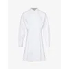 FRAME FRAME WOMEN'S WHITE PLEATED REGULAR-FIT ORGANIC-COTTON MINI DRESS