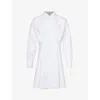 Frame Pleated Regular-fit Organic-cotton Mini Dress In White