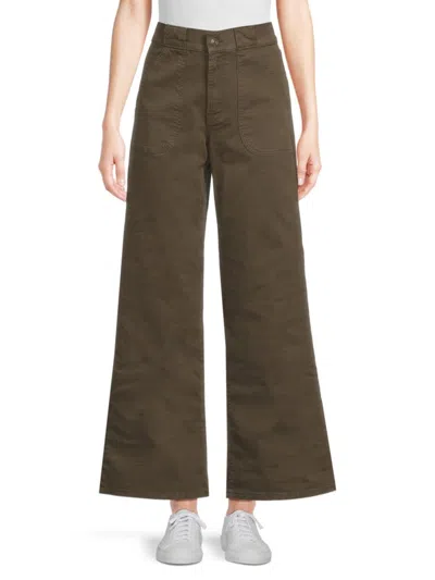 Frame Women's Wide-leg Stretch Cotton Pants