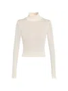 Frame Slim Turtleneck Wool Sweater In White