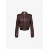 Frame Womens  The Aviator Regular-fit Leather Jacket In Brown