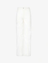 Frame Womens Au Natural Clean Braided-waistband Straight-leg Mid-rise Jeans In Au Natural Clean