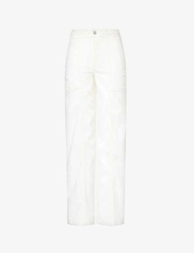 Frame Womens Au Natural Clean Braided-waistband Straight-leg Mid-rise Jeans