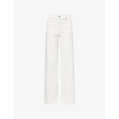 Frame Womens  Le Slim Palazzo Long Wide-leg Stretch-denim Blend Jeans In White