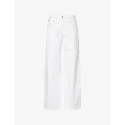 FRAME WOMENS AU NATURAL CLEAN THE BOW BARREL-LEG DENIM JEANS