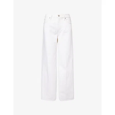 Frame Womens  The Stroll Wide-leg Denim Jeans In Nude