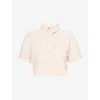 Frame Womens The Seersucker Cropped Stretch-woven Shirt Azalea Multi In Azalea Multi