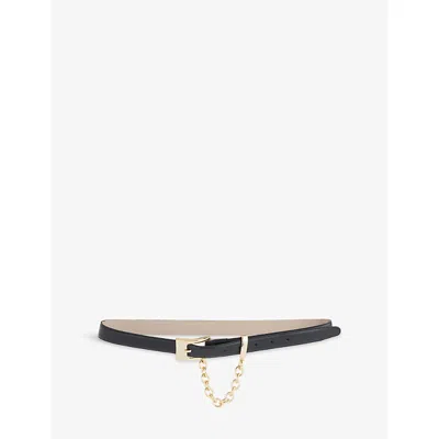 Frame Womens Black Chain-detail Leather Belt