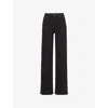 Frame Womens Black Le Slim Palazzo Long Five-pockets Wide-leg High-rise Stretch-denim Blend Jeans In Black