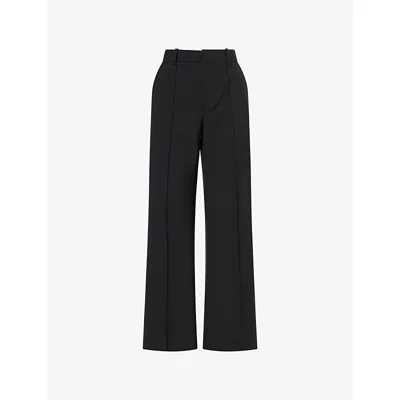 Frame Womens  The City Straight-leg Stretch-woven Trousers In Black