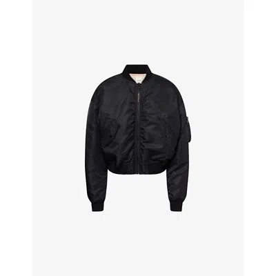 Frame Womens Black The Nylon Bomber Jacket