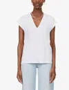 Frame Le Mid Rise V Neck Tee In Blanc In Blanc (white)