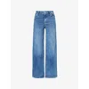 Frame Womens Le Slim Palazzo Five-pockets Wide-leg High-rise Stretch-denim Blend Jeans Canals