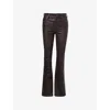Frame Womens Carob The Leather Reboot Trousers In Brown