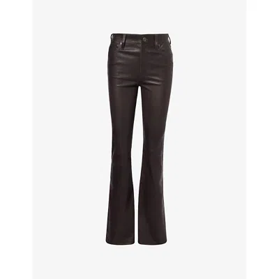 Frame Womens Carob The Leather Reboot Trousers In Brown