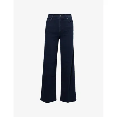 Frame Womens Century Le Slim Palazzo Wide-leg Stretch-denim Blend Jeans In Black