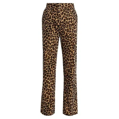 Frame Womens Cheetah High Rise Bootcut Pants In Multi