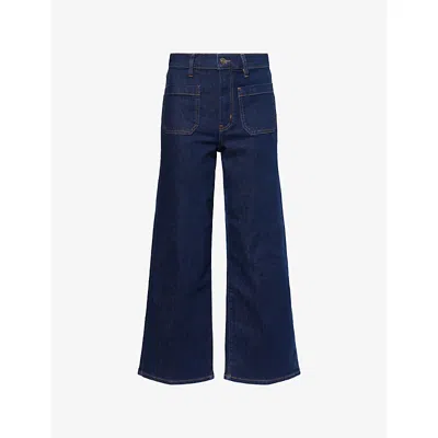 Frame Womens Cicero The Anchor Patch-pocket Stretch-denim Jeans In Blue